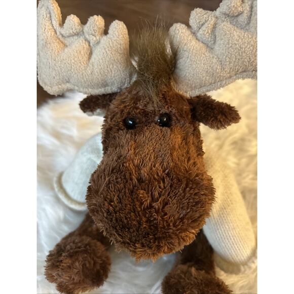 Harry & David Moose Plush 11" Sitting Stuffed Animal w/Sweater Stuffie Christmas - Picture 2 of 5